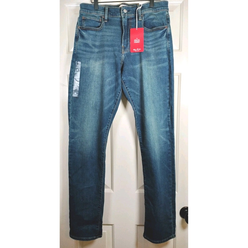 Lucky Brand 410 Athletic Straight Jeans Men 32x34 Blue Denim Stretch NWT